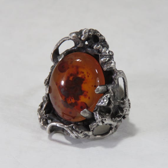 14.2 grams sterling silver ring, translucent oran… - image 7