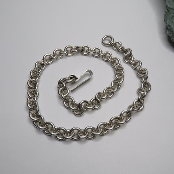 63.4 grams sterling silver chain necklace, 16 inc… - image 8