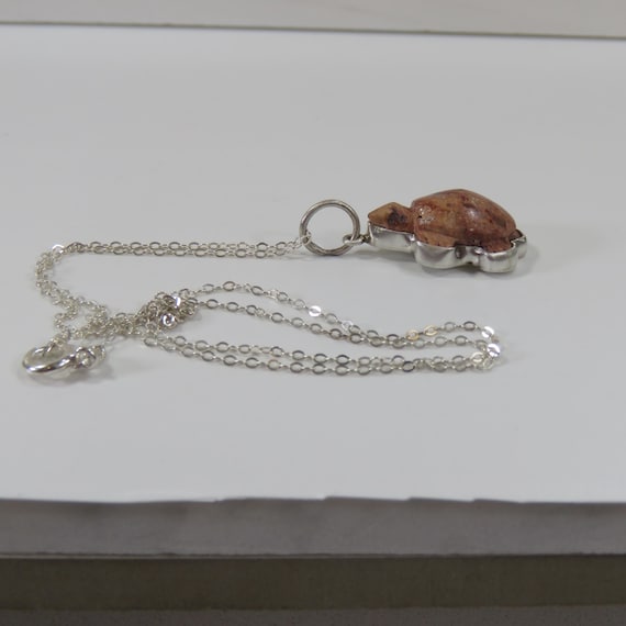 Tiny sterling silver turtle pendant, opal, fine s… - image 6