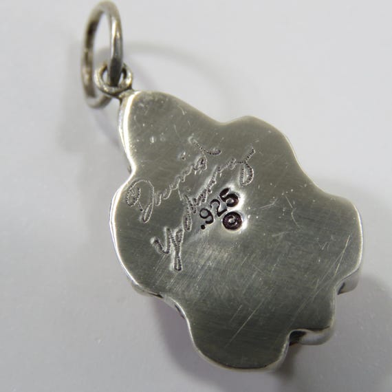 Tiny SIGNED sterling silver pendant, opal, marked… - image 5