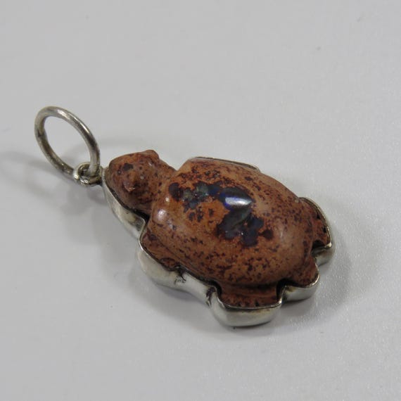 Tiny SIGNED sterling silver pendant, opal, marked… - image 7