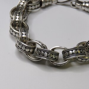 52.8 grams sterling silver chain bracelet, marked 925 BA Indonesia, vintage