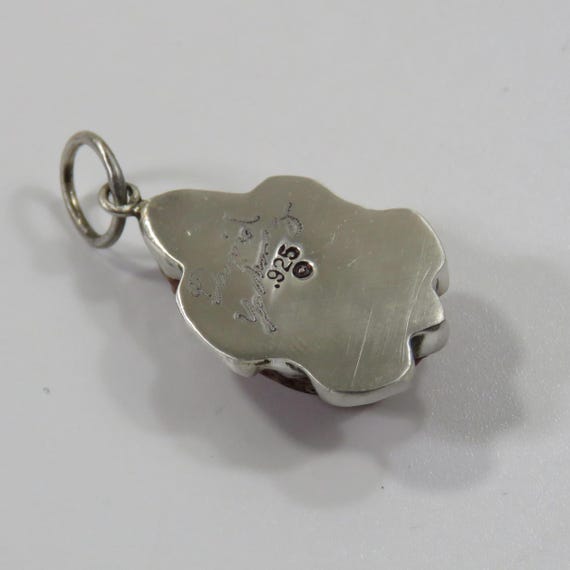 Tiny SIGNED sterling silver pendant, opal, marked… - image 4