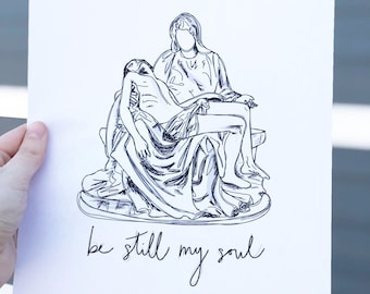 Original Pen and Ink Drawing Michelangelo/'s Pieta