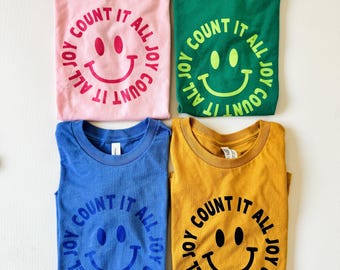 James 1:2 “Count It All Joy” Christian Kids TShirt