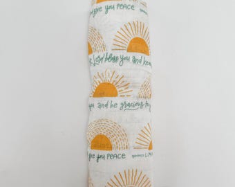 Blessing Prayer Muslin Blanket Swaddle
