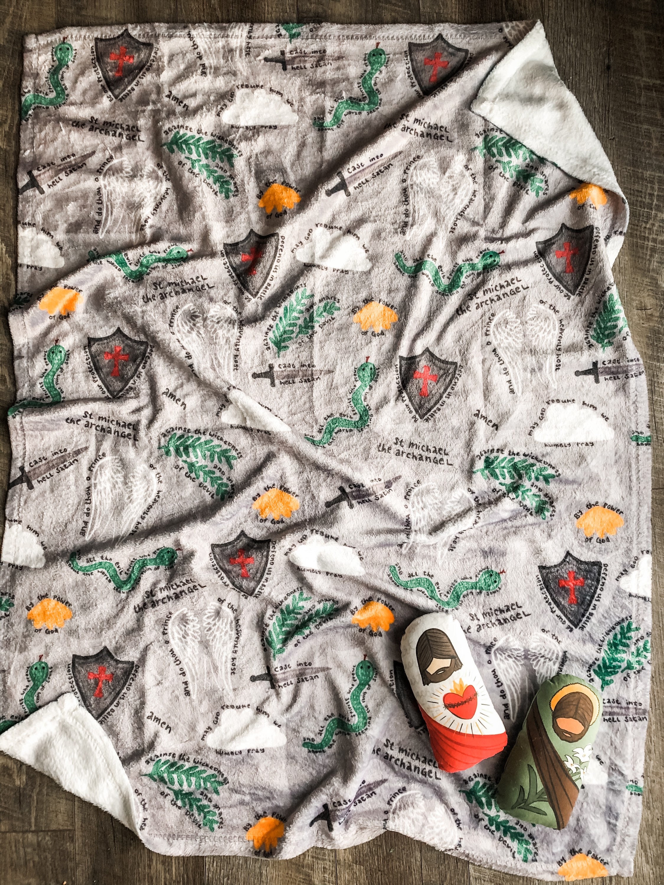 St Michael the Archangel Prayer Baby Blanket, Catholic Blanket