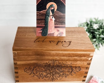 Wooden Prayer Card Box