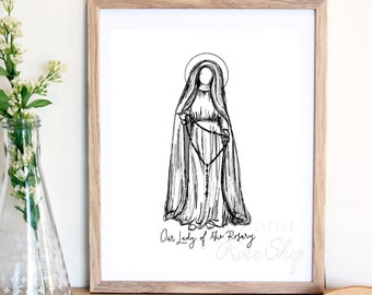 Our Lady of the Rosary Physical Print 8x10