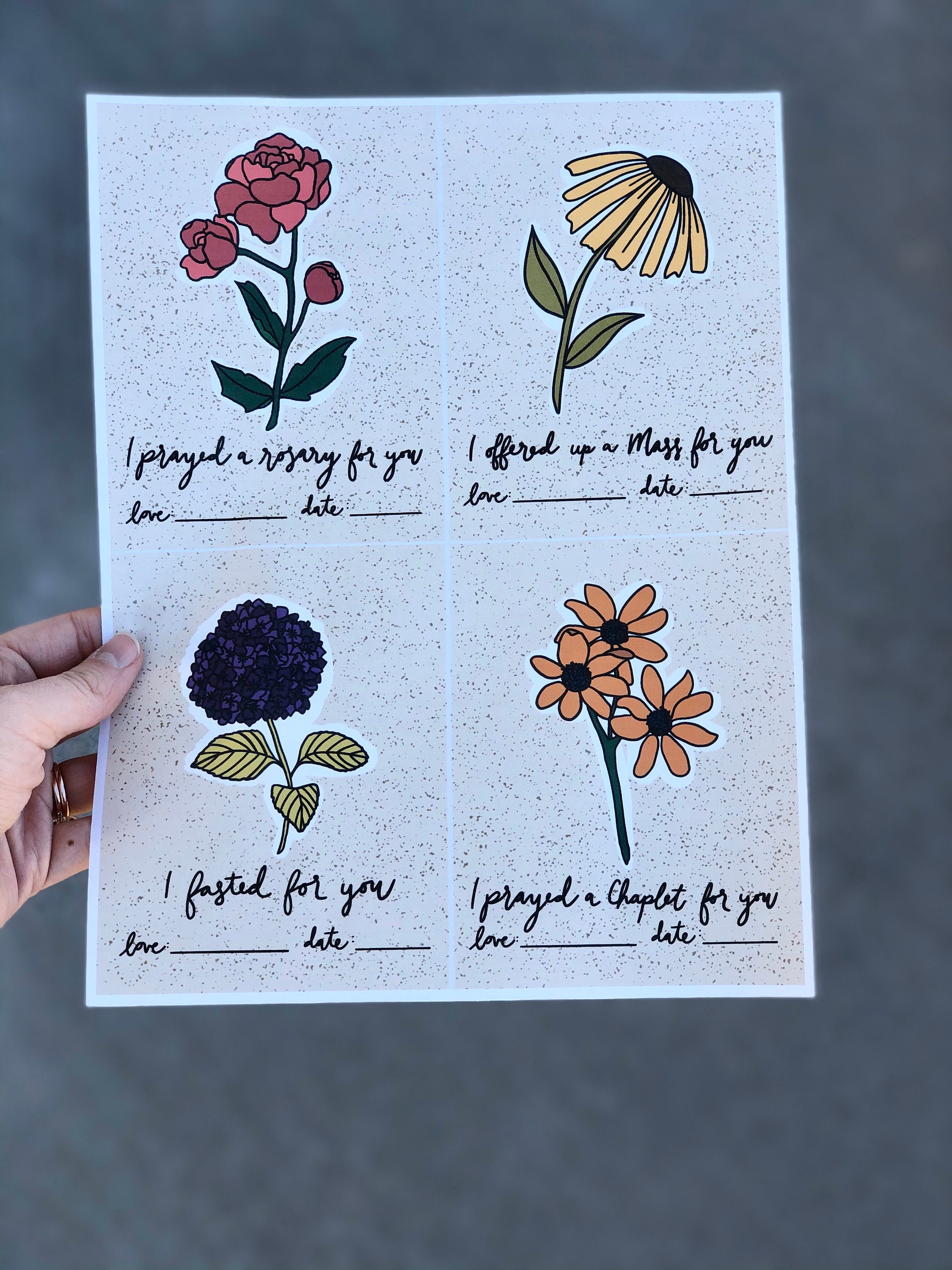 Free Printable Spiritual Bouquet Cards