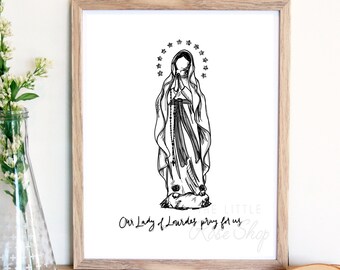 Our Lady of Lourdes Print 8x10