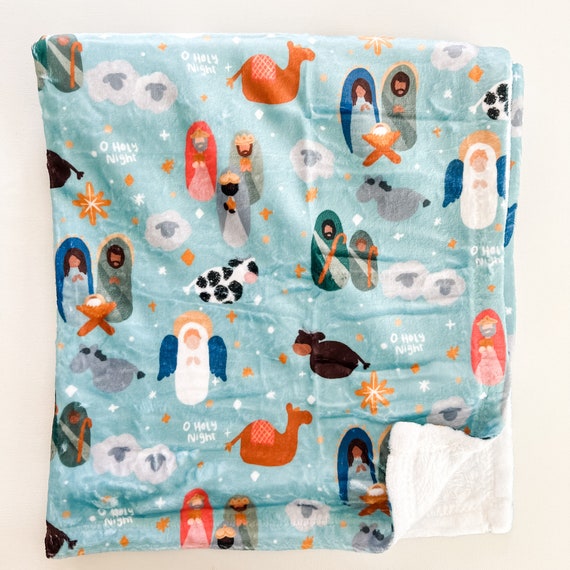 O Holy Night Minky Baby Blanket Catholic Blanket Baptism - Etsy