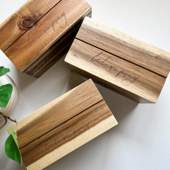 Wooden Prayer Card Box - Etsy