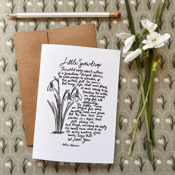 Snowdrop Miscarriage Card