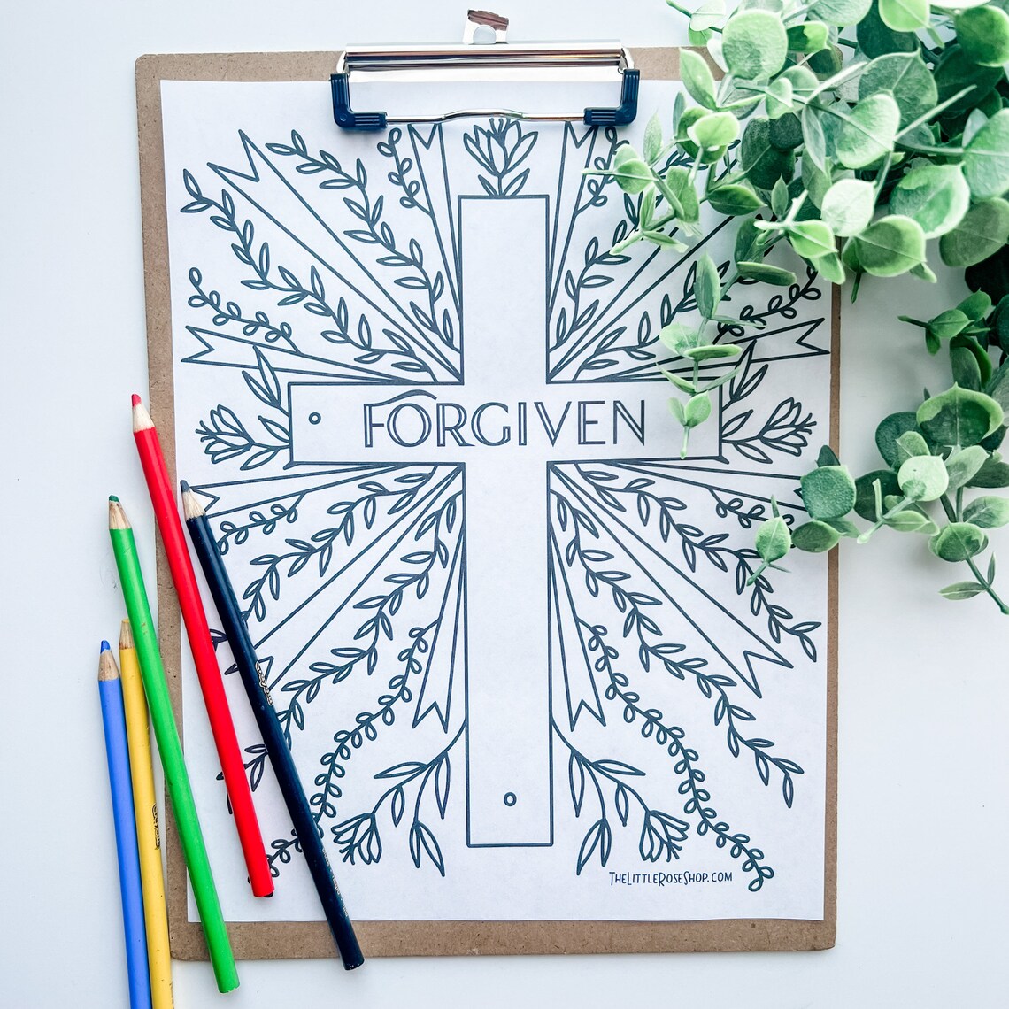 Forgiven Coloring Page Printable | Etsy