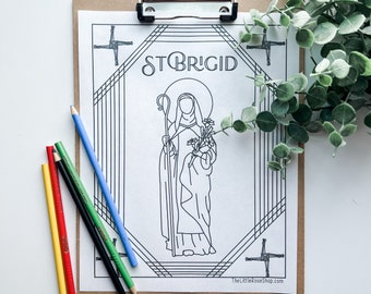 St. Brigid Coloring Page - Etsy
