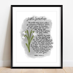 Little Snowdrop Poem, Miscarriage, Infant Loss, Print 8x10