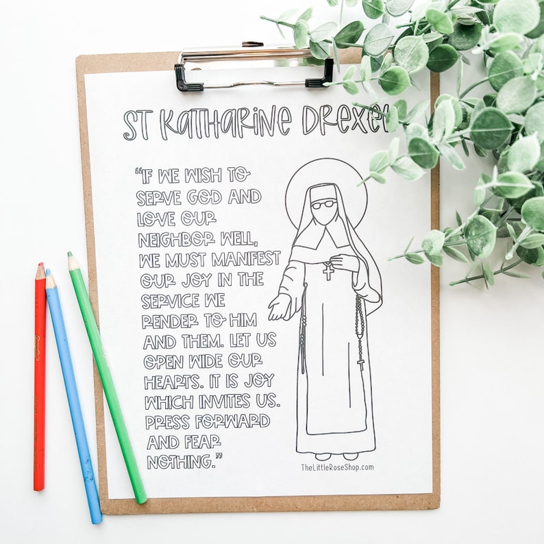 St. Katharine Drexel Coloring Page - Etsy Canada