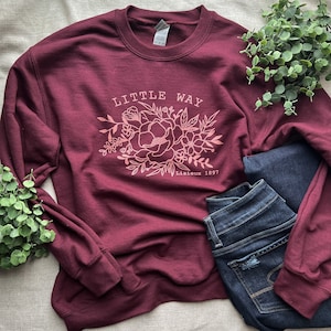 Little Way Floral Maroon Unisex Sweatshirt