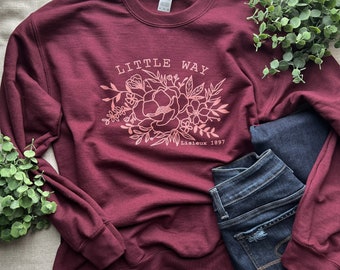 Little Way Floral Maroon Unisex Sweatshirt