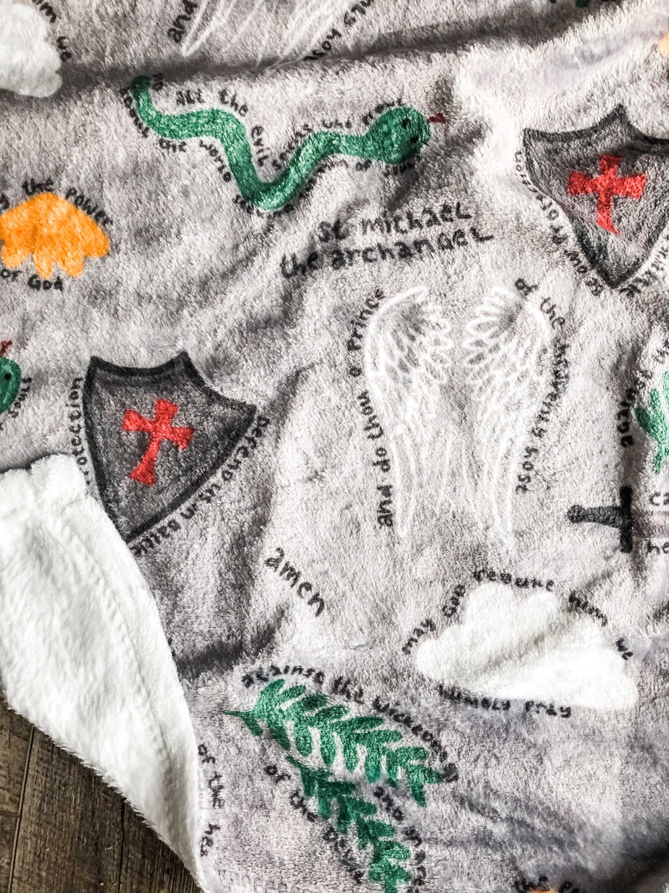 St Michael the Archangel Prayer Baby Blanket, Catholic Blanket