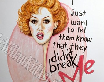 Impresión artística con la frase de la película "La Chica de Rosa" de Molly Ringwald