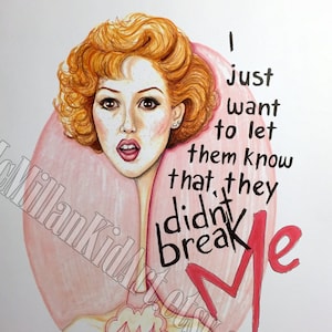 Impresión artística con la frase de la película "La Chica de Rosa" de Molly Ringwald