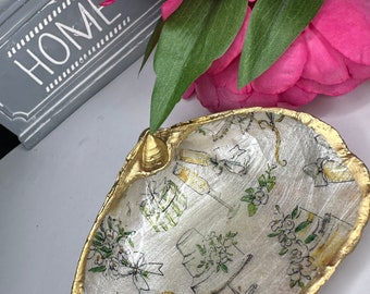 Gold & Ivory Wedding Decoupage Clam Shell