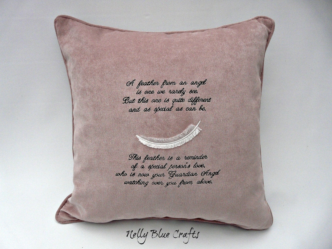 Remembrance Cushion Feather wording Memory Cushion Etsy