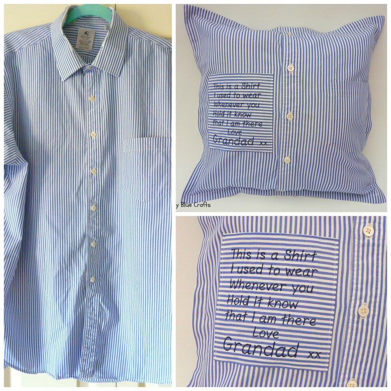 Memory/keepsake Shirt cushion. Etsy