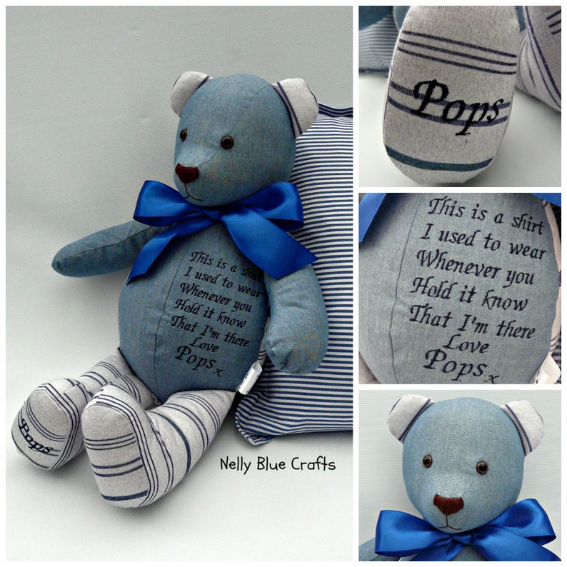 Memory and Keepsake Bears made from your loved ones clothing. | Etsy