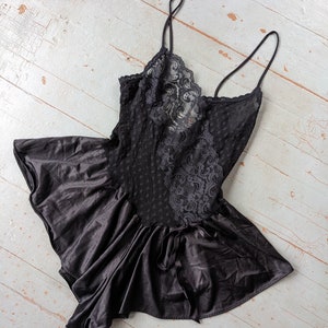 Vintage 80s sexy black lace romper