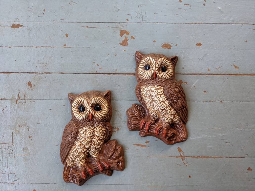 【1970s USA vintage】owl wall deco フクロウ　ペア $_12.JPG?set_id=880000500F