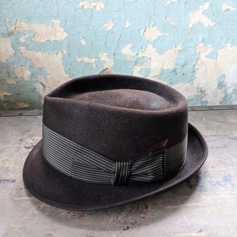 Chapeau Fedora / Trilby Pour Homme - Denim Gris, Taille L, Neuf Avec étiquettes