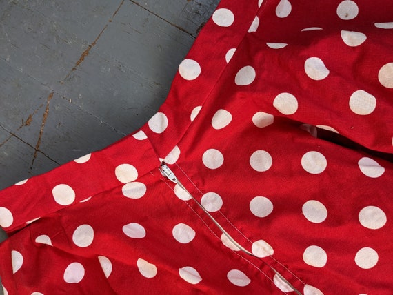 Vintage handmade red and white circle skirt - image 6