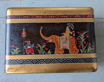 Vintage lacquer wood japanese jewelry box