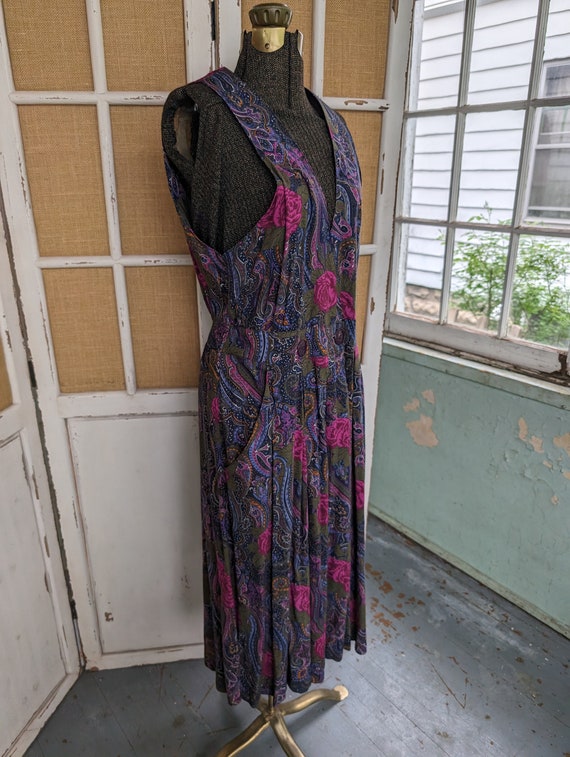 Vintage Paisley Apron Dress - Etsy 