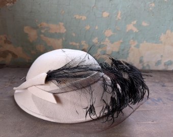 Vintage Adolfo Wool Womens Hat Feather Excello Made USA Mid  display picture 3
