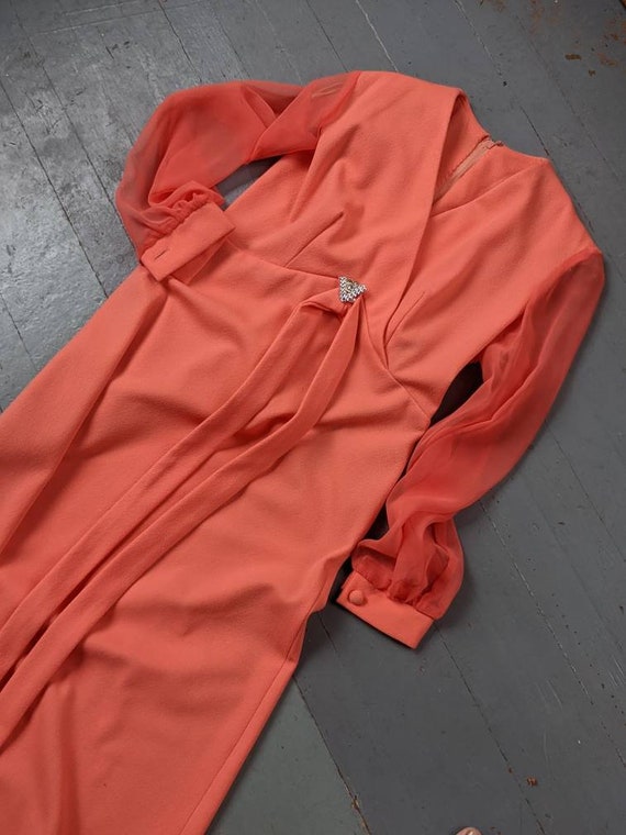 Vintage 1970s JCPENNEY orange maxi dress - image 6