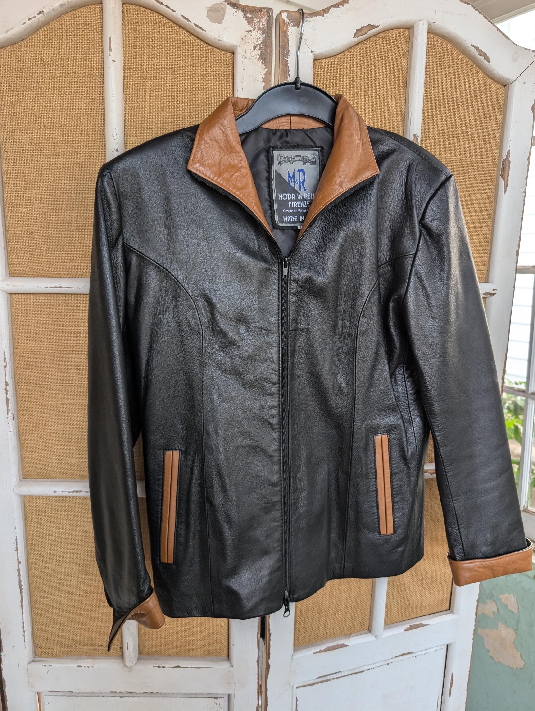 No.11【Moda in Pelle】1970, December , 洋書 Vintage M & R Moda in Pelle Firenze Leather Jacket - Etsy