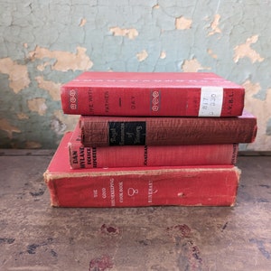 Vintage red book stack