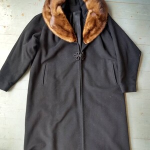 Vintage Cashmere Coat With Fur Collar - Etsy