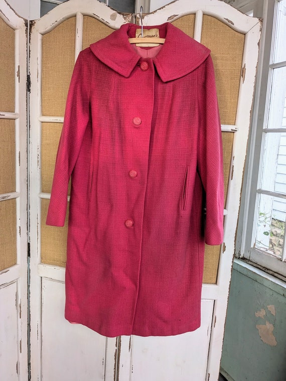 Vintage fuchsia pink wool coat Gem
