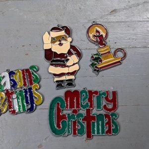 Vintage Christmas sun catcher set of four
