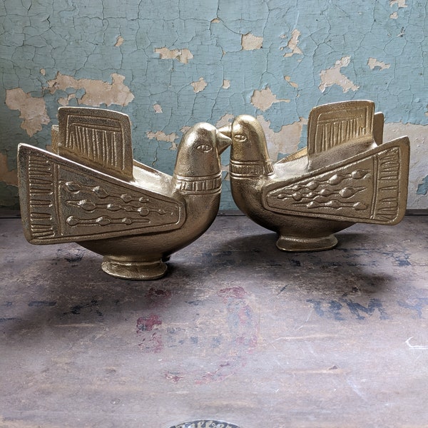 Vintage brass dove sculpture