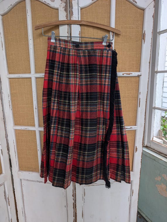 Tartan plaid wool skirt