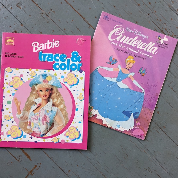 Vintage Barbie and Cinderella books