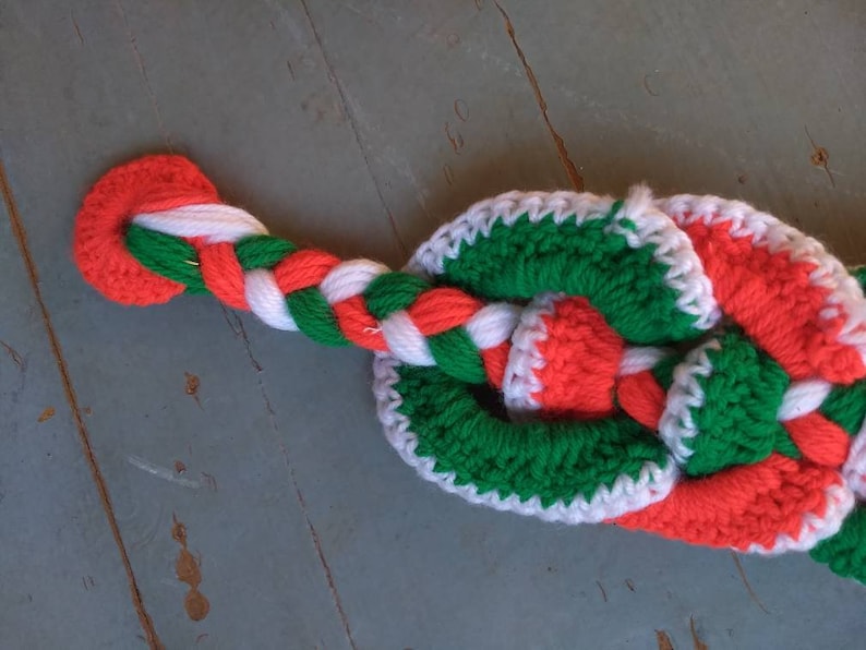 Vintage yarn and jingle bell door hanger