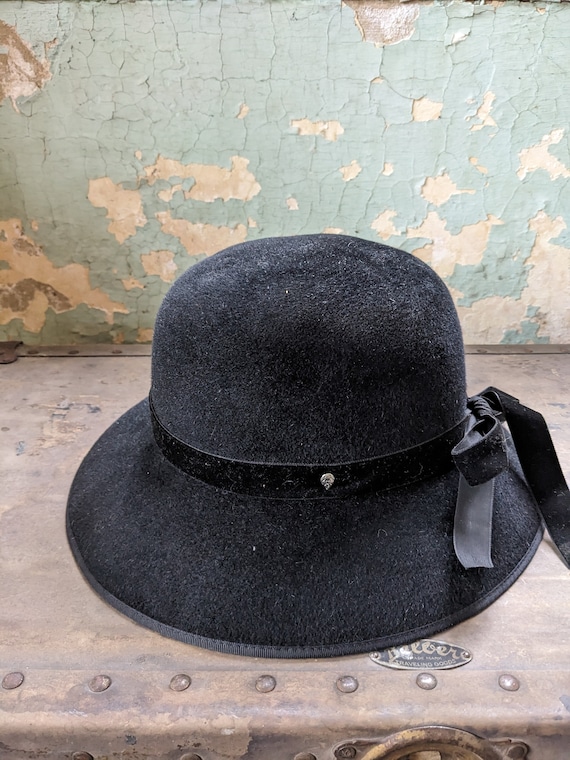 Helen Kaminski Wool Felt Hat Black Wide‎ Brim Made in Australia Vintage Style HELEN KAMINSKI NWT  main image 2