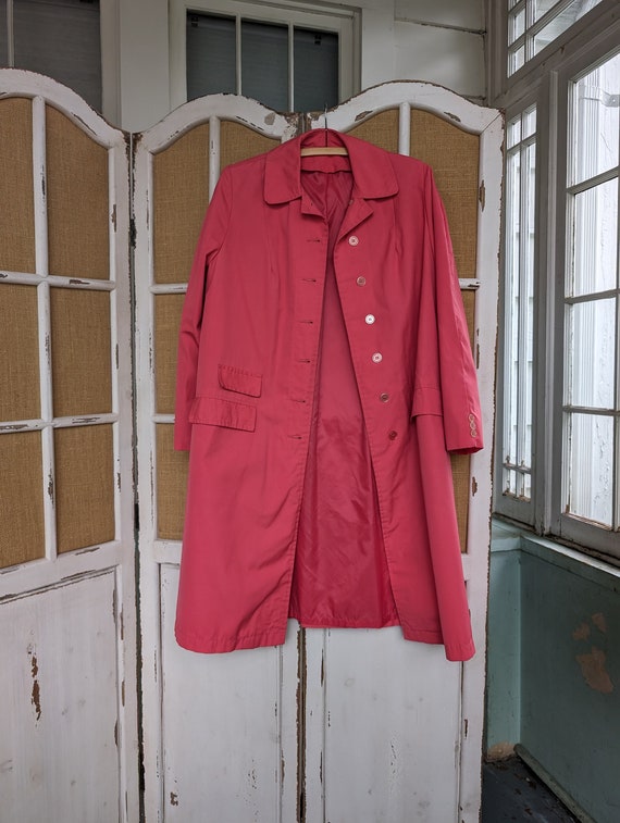 Harrods vintage green gingham lined trench coat jacket extra large UK 14 vgc
